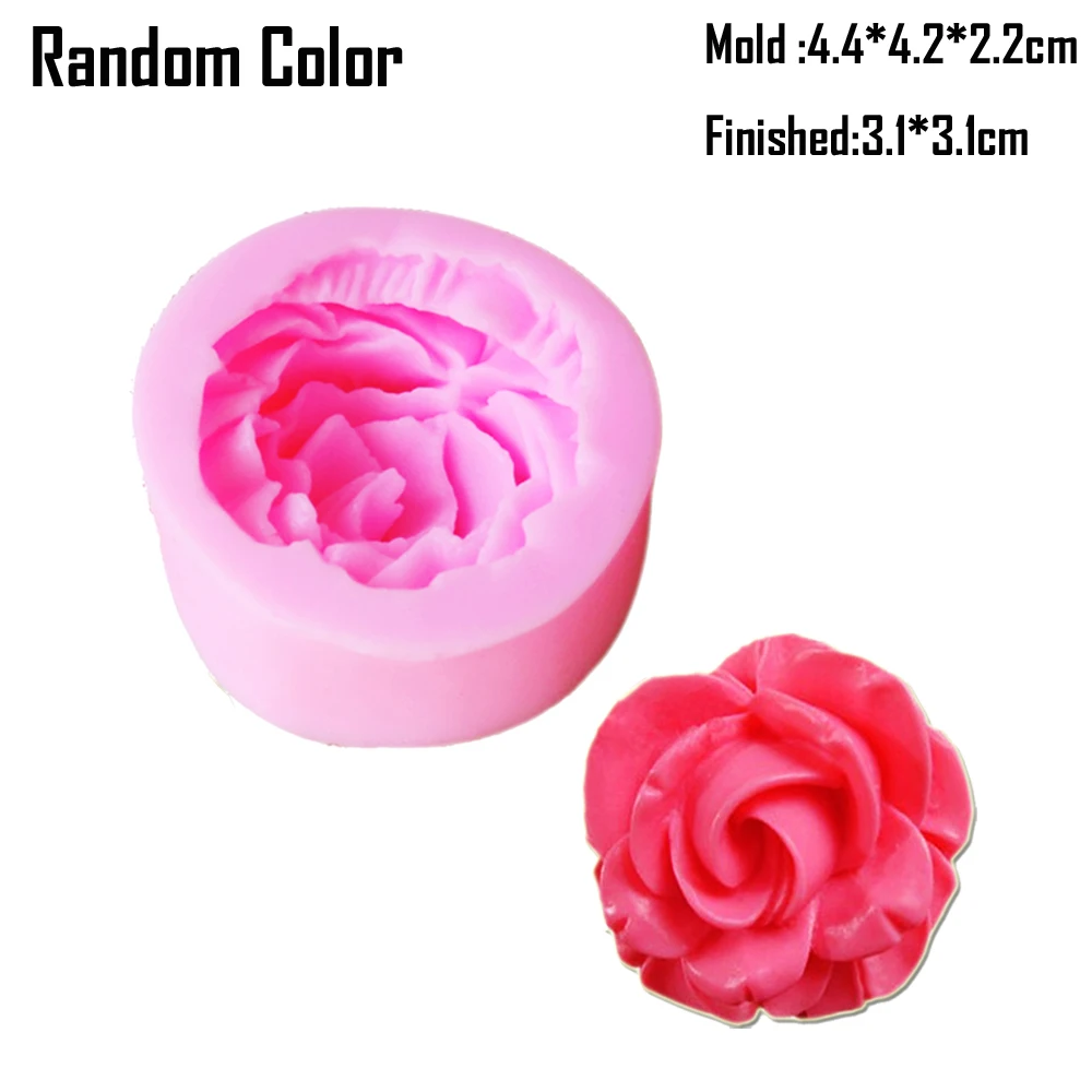 Rodzaje wielokrotnego użytku Flower Bloom Rose Forms Silicone Fondant Soap 3D Cake Cupcake Jelly Candy Chocolate Decoration Tool Mould F1062