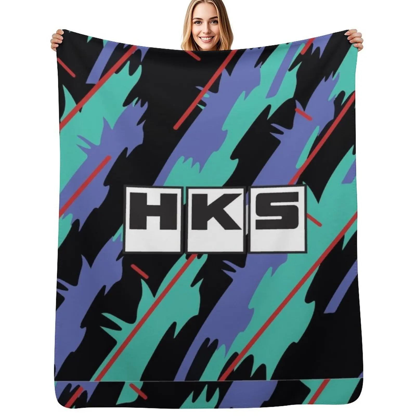 

HKS Retro Pattern Throw Blanket Warm Comfortable Blanket for Office Napping