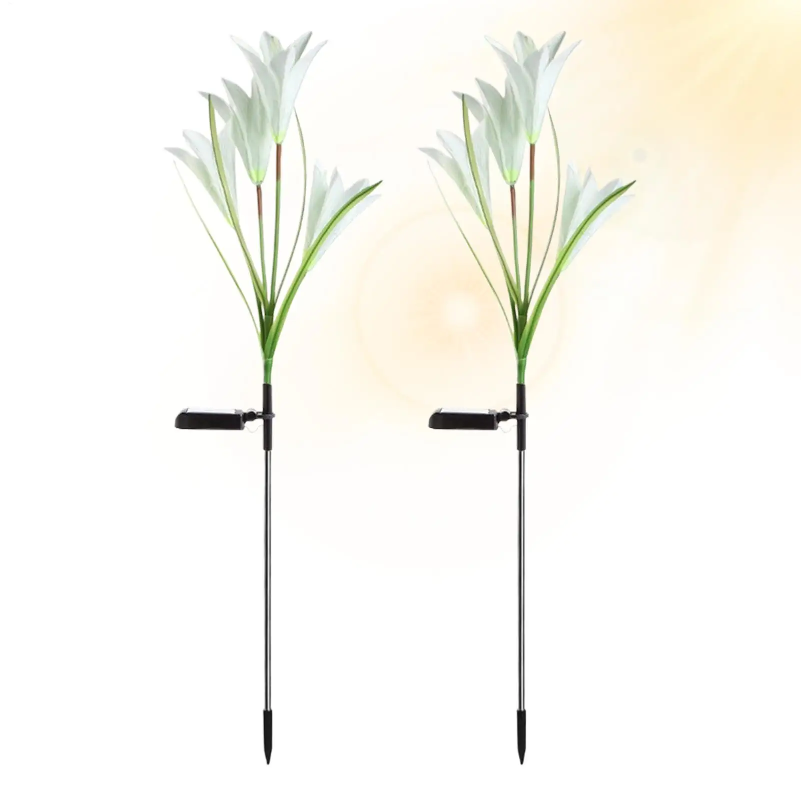 Lampes solaires pour allée avec piquet, en forme de fleur de lys, imperméables, pour la décoration de jardin, éclairage LED extérieur, lampe de clôture pour patio et cour arrière