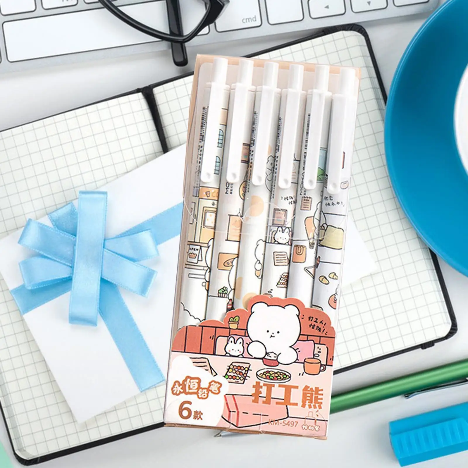 2x6Pcs Rollerball Pens Retractable Ballpoint Pens for Students Kids Journaling