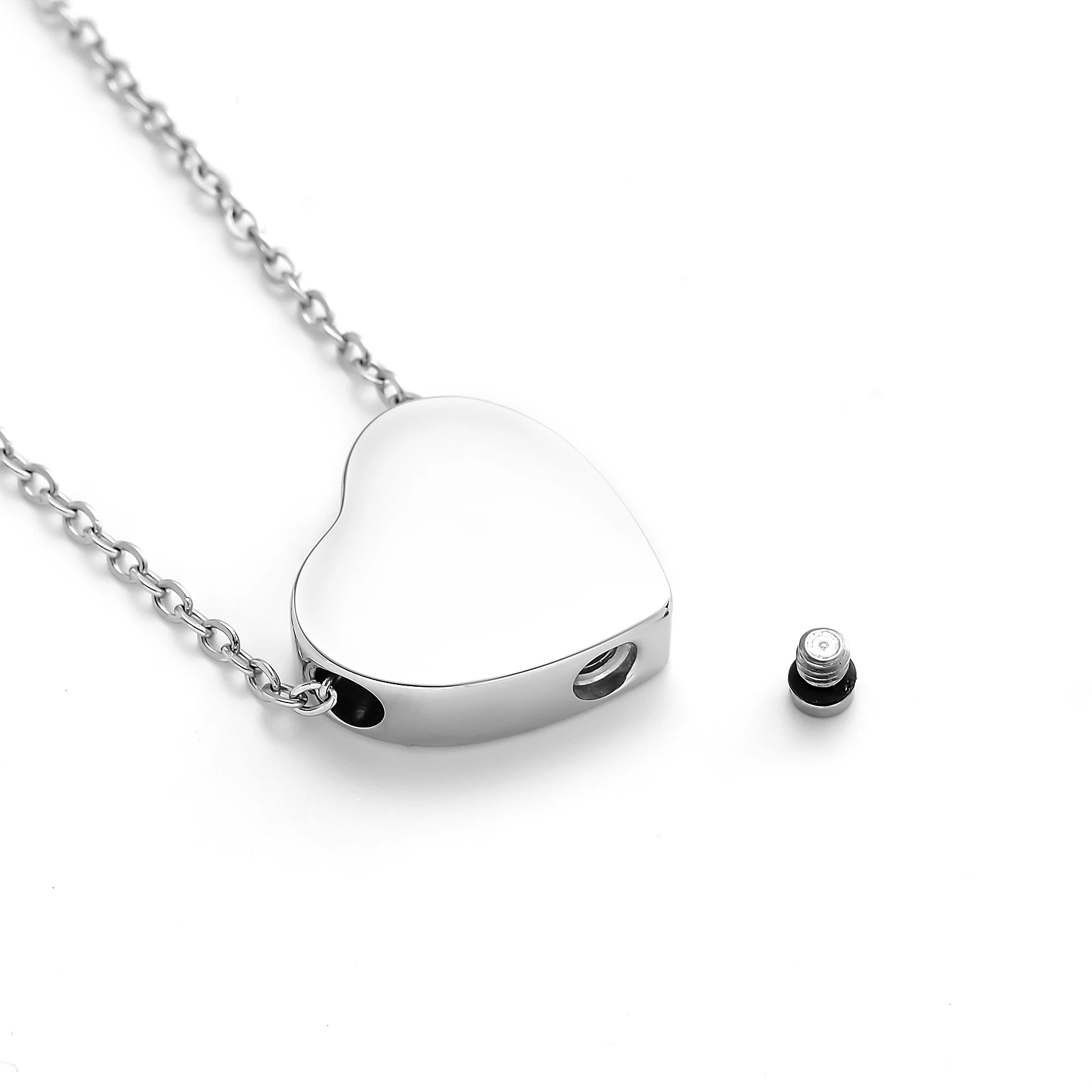 Classic Heart Urn Necklace for Ashes Pendant Stainless Steel Cremation Holder Urn Keepsake Memorial Necklace for Women Girls