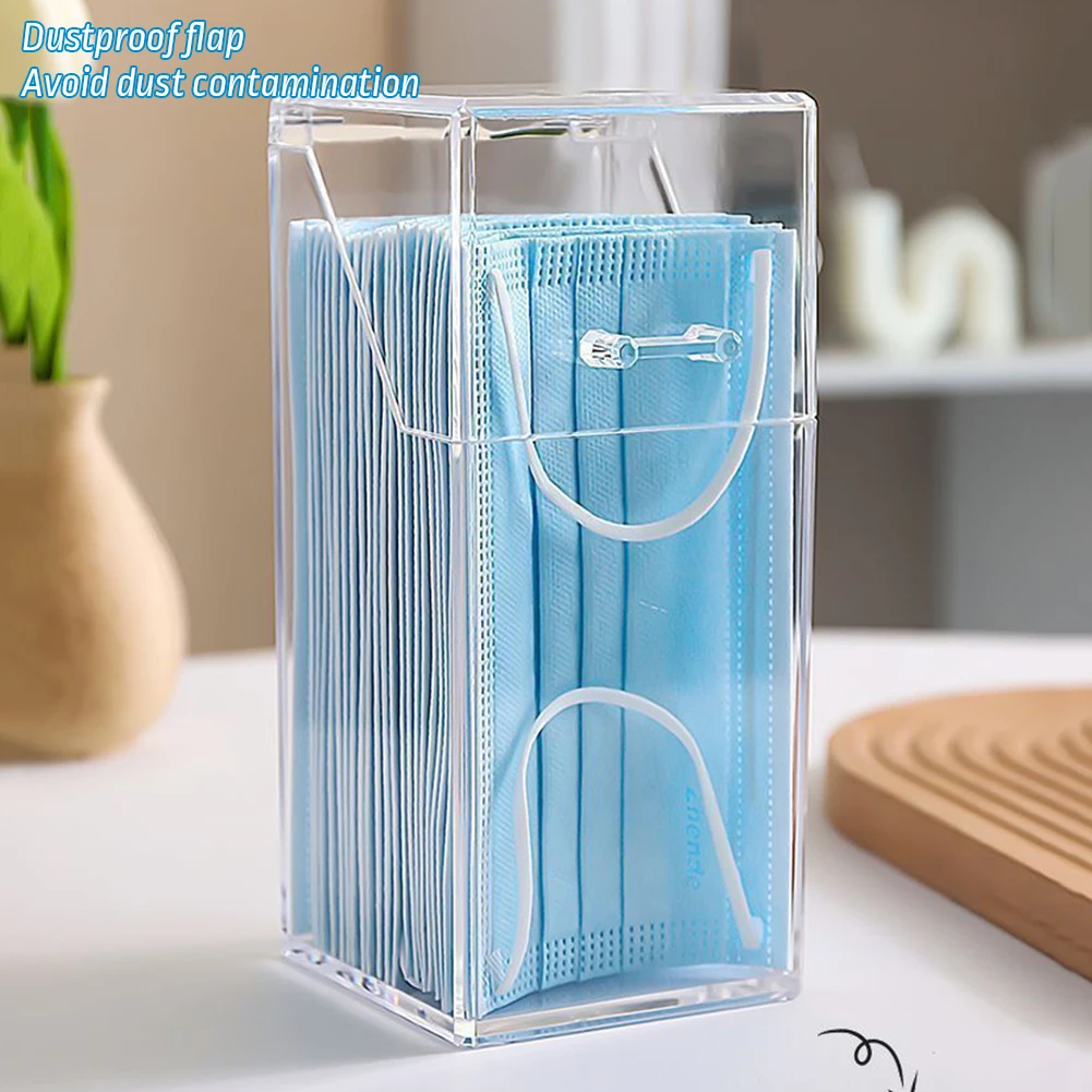 

Transparent Mask Box With Lid Dustproof Large Capacity Storage Box For Door Entrance