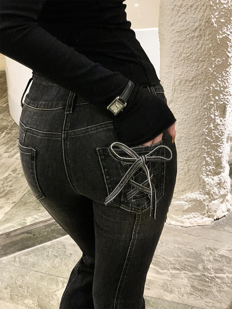 

Джинсы с высокой талией и прямыми штанинами для женщин, удлиняющие ноги, с эффектом подтяжки ягодиц, бренд FuunJ, универсальные для всех сезонов, для стильных девушек