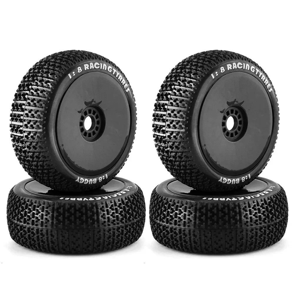 

4PCS 116mm Off-Road Buggy Tires And Wheels Set with 17mm Hex Hubs for 1/8 Scale 4WD RC Racing Cars Compatible with HPI HSP