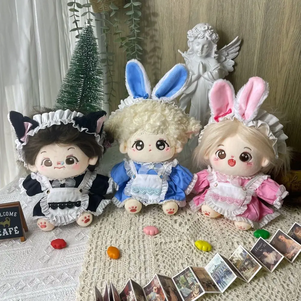 10/20CM Doll Clothes Multicolor Headdress Doll Headgear Dress Cosplay Lolita Maid Attire Doll Accessories Cotton Stuffed Doll