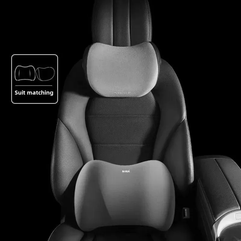 

LH Prime Choice Car Universal Headrest Lumbar Memory Foam Cushion Back Lumbar Pillow Comfort Neck Pillow SUV General Accessories