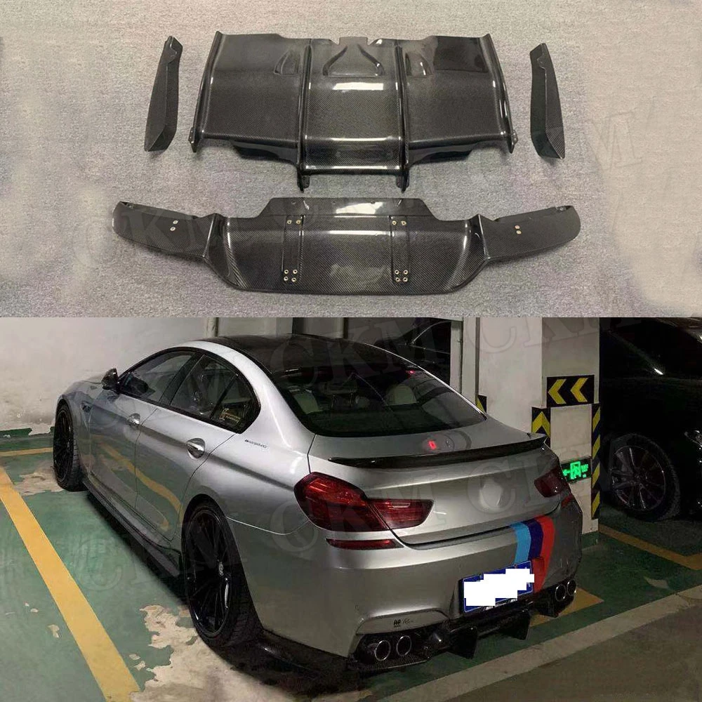 

Carbon Fiber Rear Lip Diffuser Splitters for BMW 6 Series F06 F12 F13 M6 M Sport 2012-2016 P Style Bottom Guard Plate