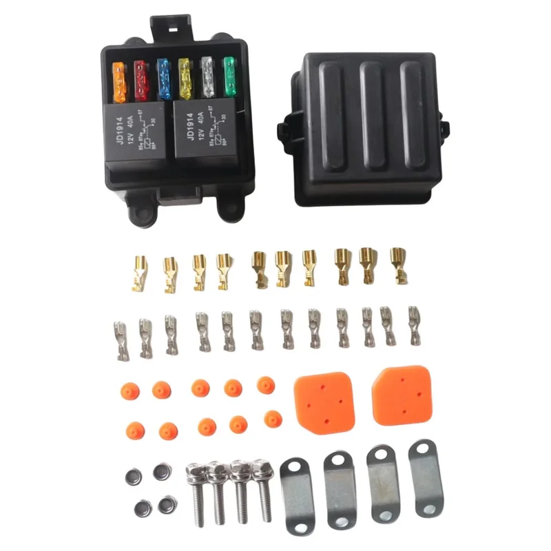 4 5 PIN 40A Car Relay Car Safety Box 6 Fuses 2 Way Control Relay Modification For Vehicle Control the Safety Box 12V 24V