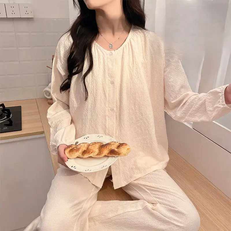 

Льняной летний пижамный комплект для женщин на день рождения: шорты с воротником, не мнущийся, прохладный, легкий, дышащий, для сна, 2026