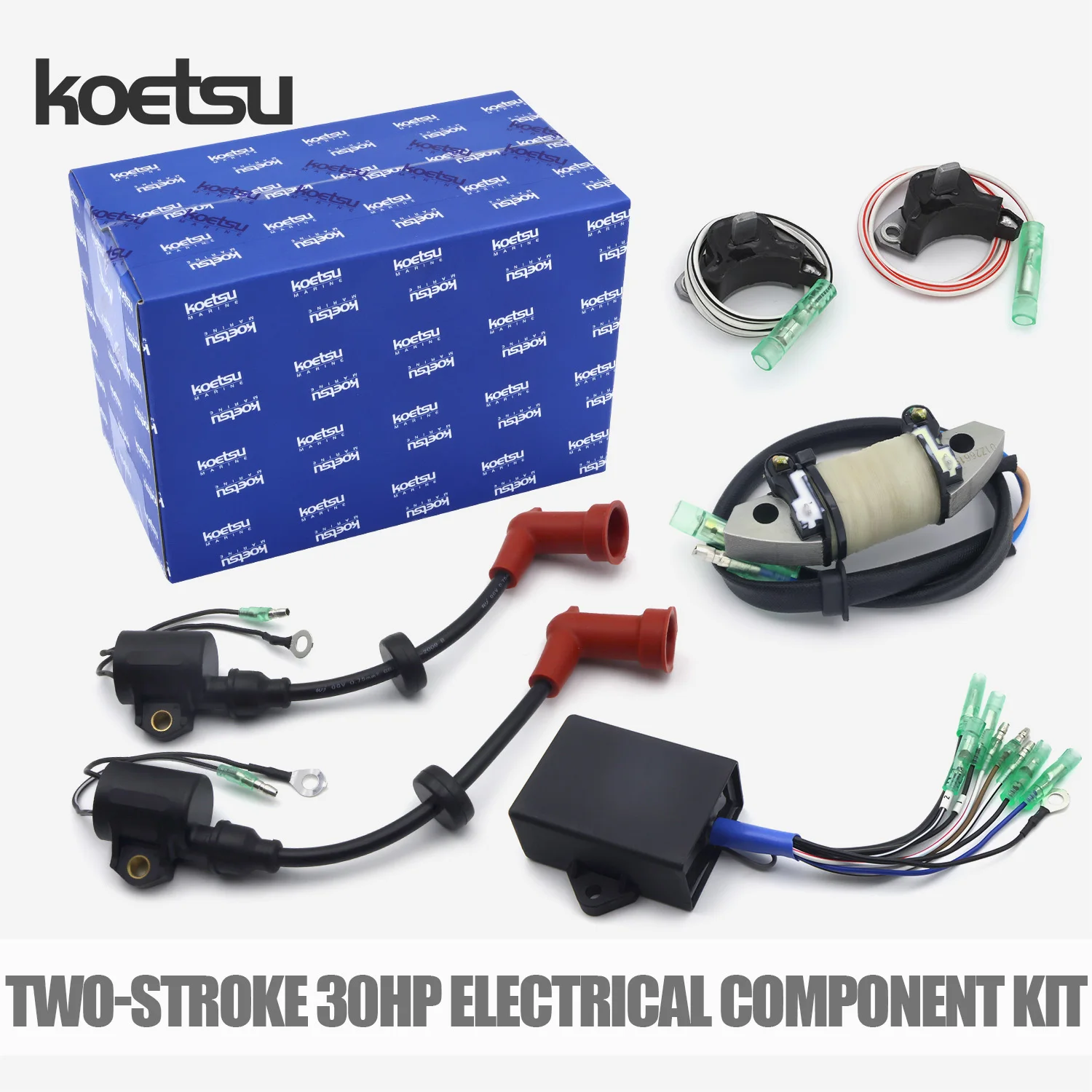 KOETSU Outboard Motor Electrical Components Kit Suitable for Yamaha 2-stroke 30HP Engines 69P-85541-09 61N-85543-09 61N-85540-13