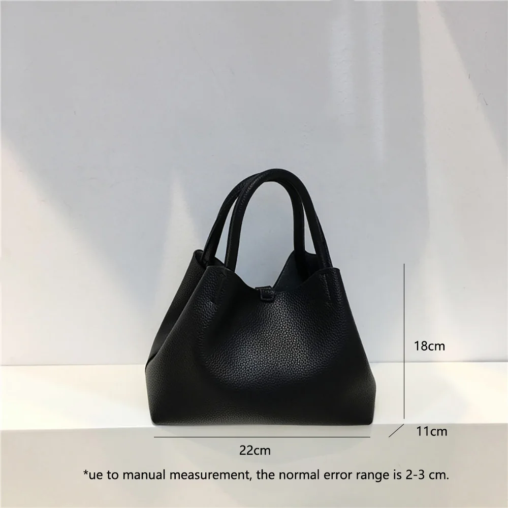 Fashion Women Handbags Elegant Lady Commuter Basket Tote Bags Soft Pu Leather Large Capacity Bucket Pack Crossbody Shoulder Bag