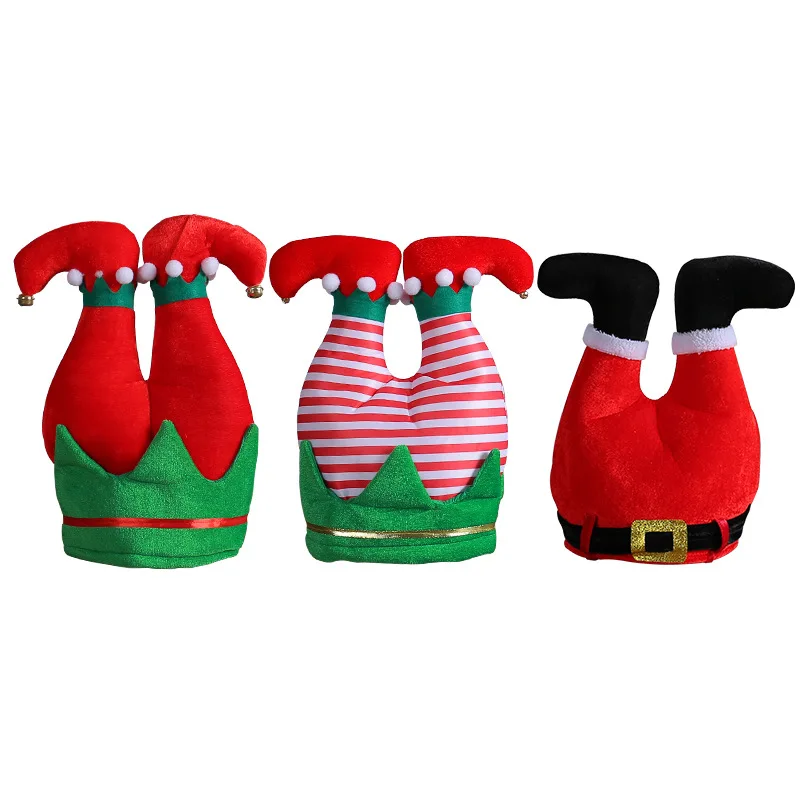 New Christmas Creative Elf Trouser Leg Hat Party Decoration Hat Green Hair Monster Hat Christmas Hat