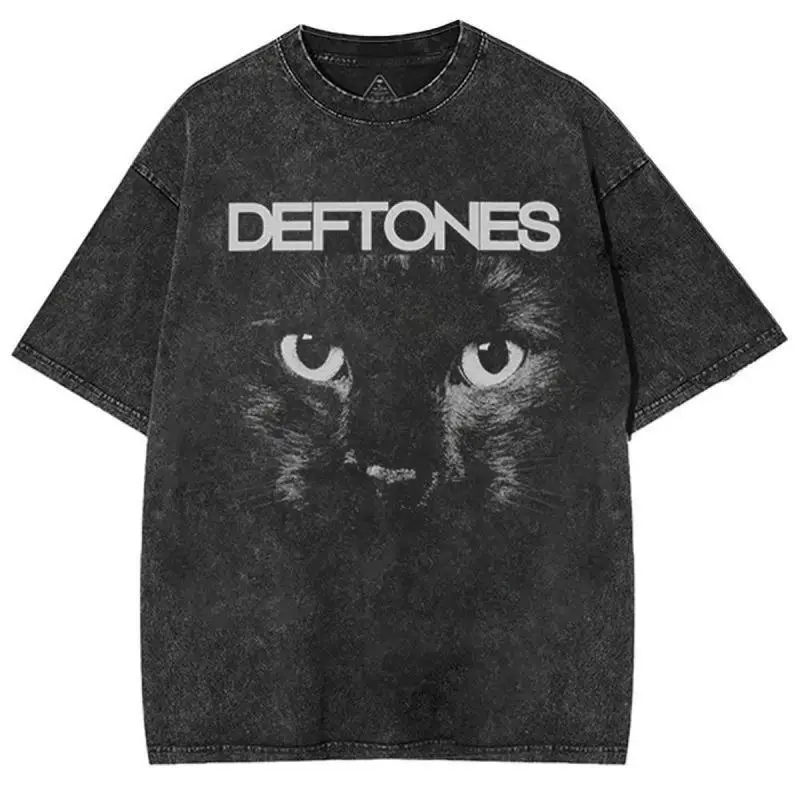 

Deftones Retro Tshirt Man Woman High Quality Vintage T Shirt Cotton Short Sleeves Fashion T-shirt Soft Breathable Tops