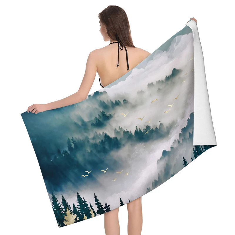 Home bath towels for the body towels bathroom quick drying microfiber beach Oil painting style man large sports towel aaaa