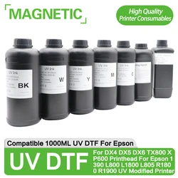 Uv dtfインクとコーティング、epsonプリンター用のフィルムa b、xp600、tx800、1390、l800、l1800、l805、uvインク詰め替えキット、1000ml/ボトル