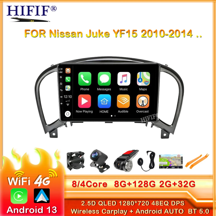 Android 13 Car Radio For Nissan Juke YF15 2010 2011 2012 2013 2014 Carplay 2Din GPS Navigation Bluetooth Multimedia Video Player