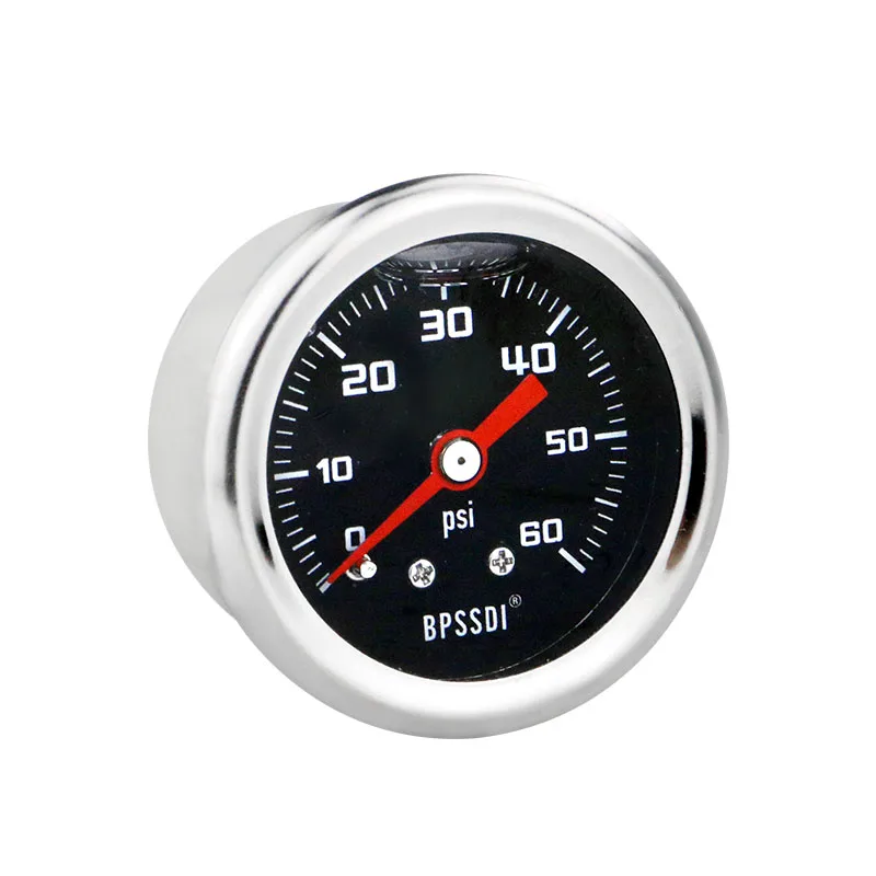 MAIRUIKESI Манометр для наполнения жидкостью 40 мм (1,5 дюйма) Осевое соединение Корпус из нержавеющей стали Латунное соединение Манометр для воды и газа