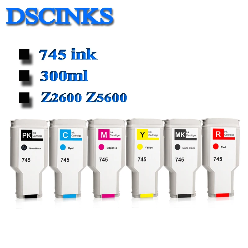 Inktcartridge Voor Hp 745 Compatibele Inktcartridge Voor Hp Designjet Z2600 Z5600 Printer Met Chip 300Ml Inkt