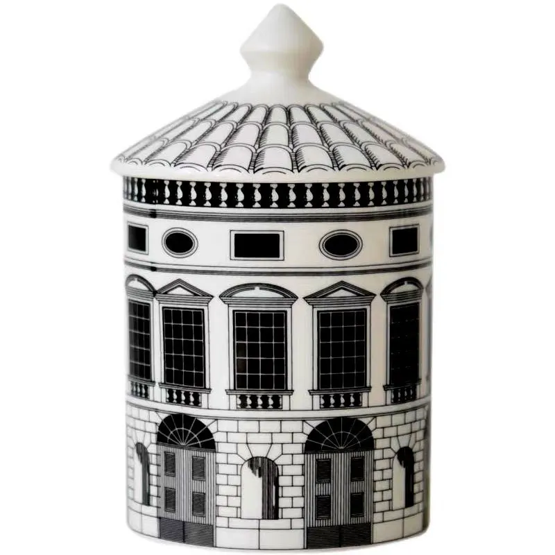 European Face Scented Candle Jar Architectural Decoration Candy Jar Home Jewelry Cosmetics Cotton Swab Box Fruit Storage Bottle