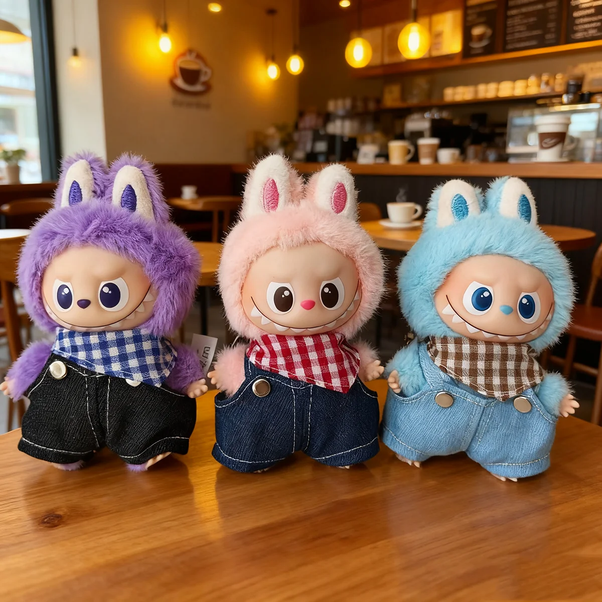 

Плюшевая кукольная одежда для Mini Labubu 4,0, булавка для любви, повседневные комбинезоны, милое кружевное платье, наряд для куклы, аксессуары, подарок