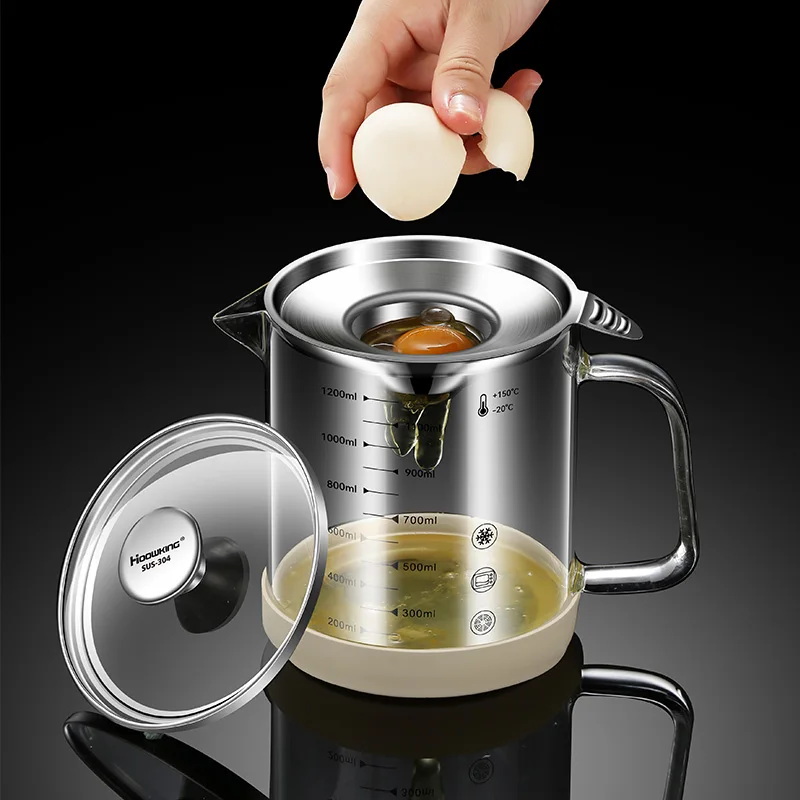 

304 Stainless Steel Egg White Separator Egg Yolk Protein Filter Bowl Household Egg Separation Set