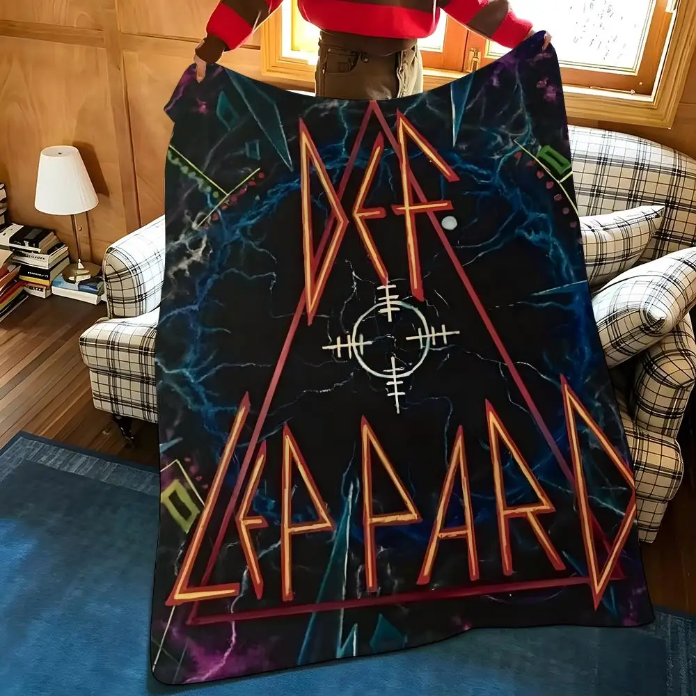 Music D-Def L-Leppard Überwurfdecke aus Flanell, geeignet für Sofas, Betten, Büros, Reisen, Campingstühle – Detail 15