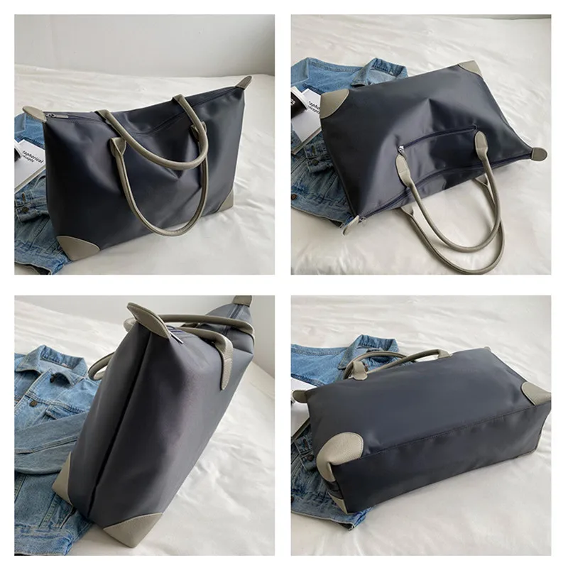 Bolso de viaje informal para mujer, bolsa de hombro de gran capacidad, Color sólido, envío gratis