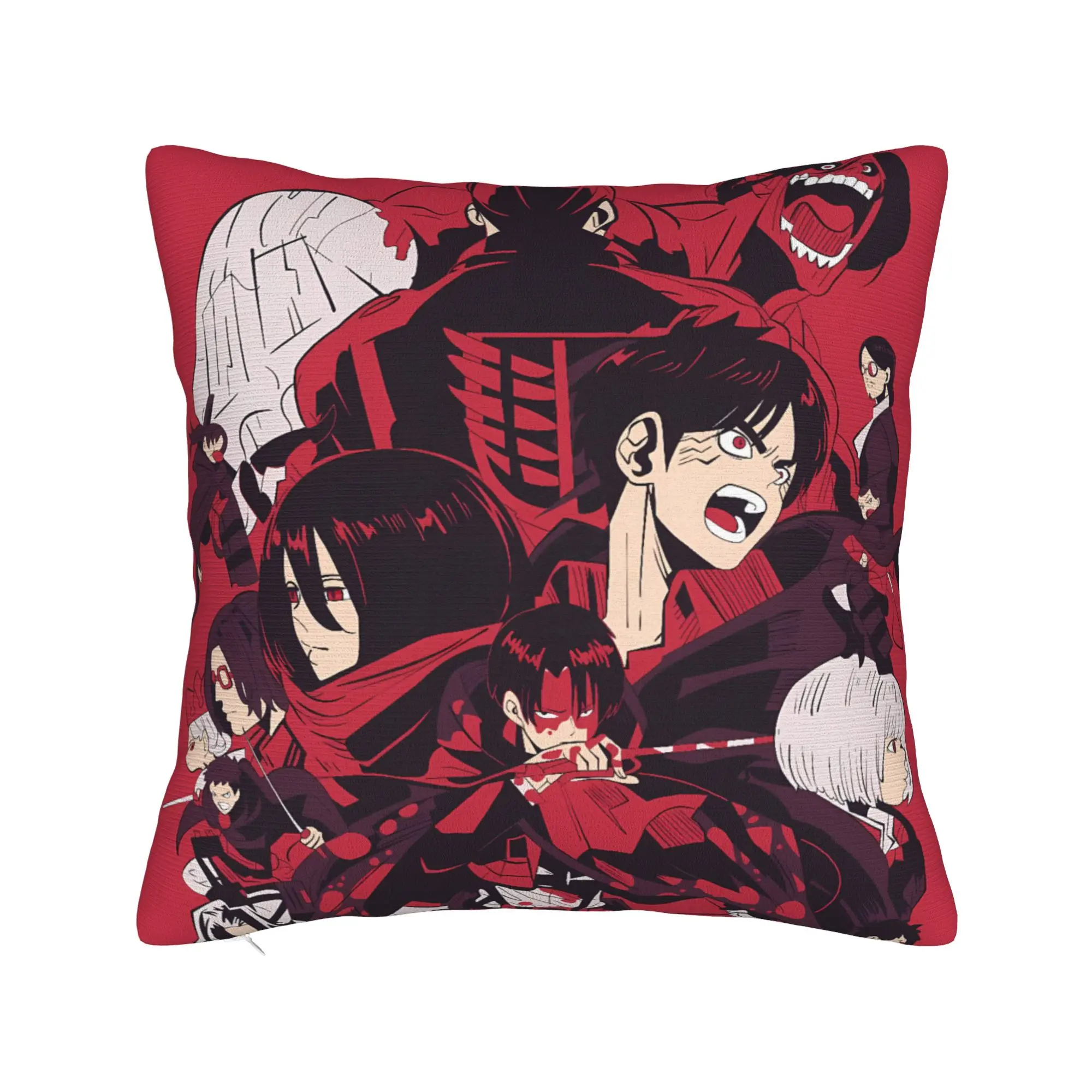 Attacks on Titans Pillow Case  Retro Trendy Pillow Cover Soft Pillowcases For Chair Sofa Home Decor