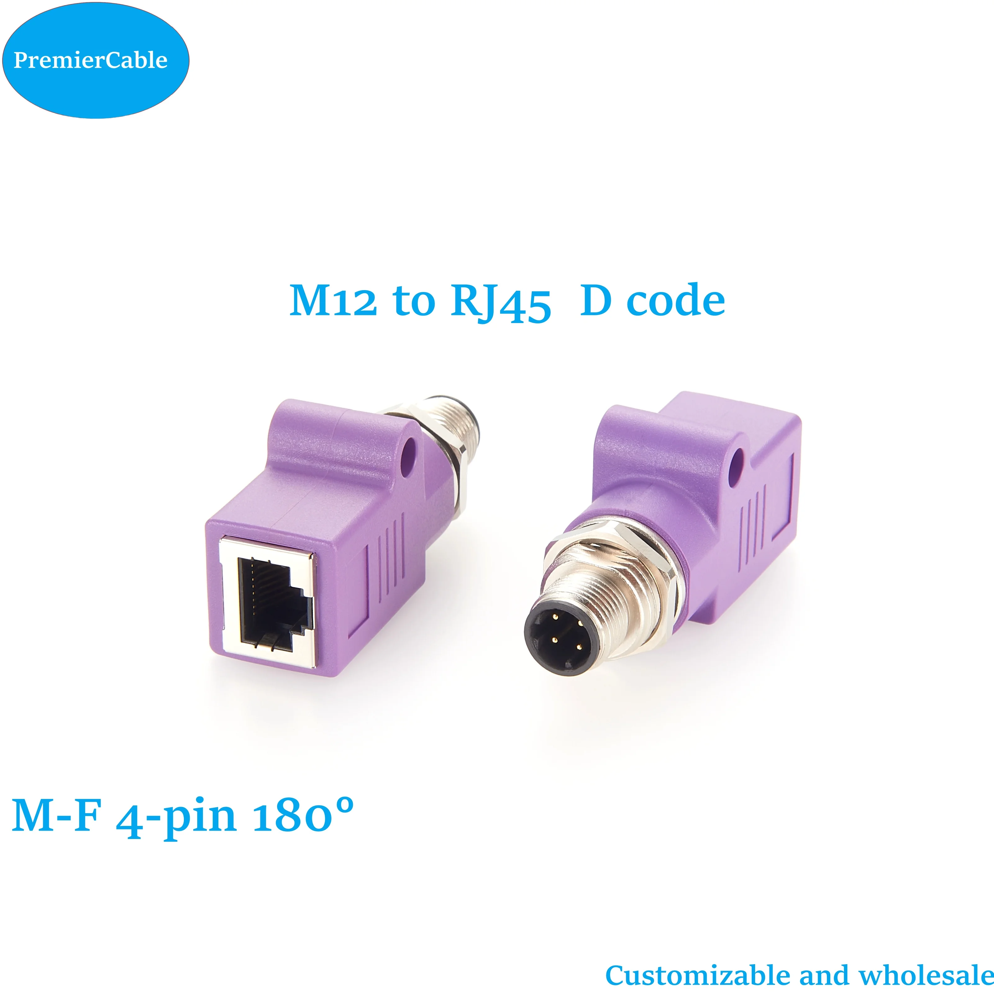 Imagem -02 - Adaptador Prop 4pin d Codificação Macho para Conector Rj45 Ethernet Fêmea Adaptador de Montagem em Painel Codificado M12 a Rj45