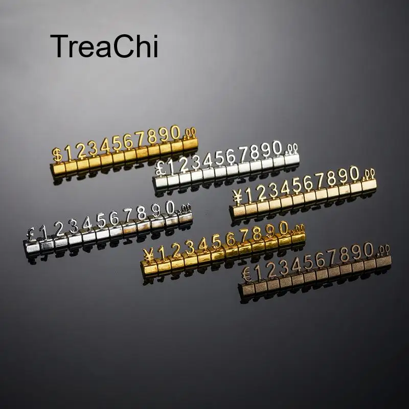 

10 Sets of Compact and Elegant Price Display Signs for Jewelry Stores Use Arabic Numerals and in RMB USD EUR and GBP