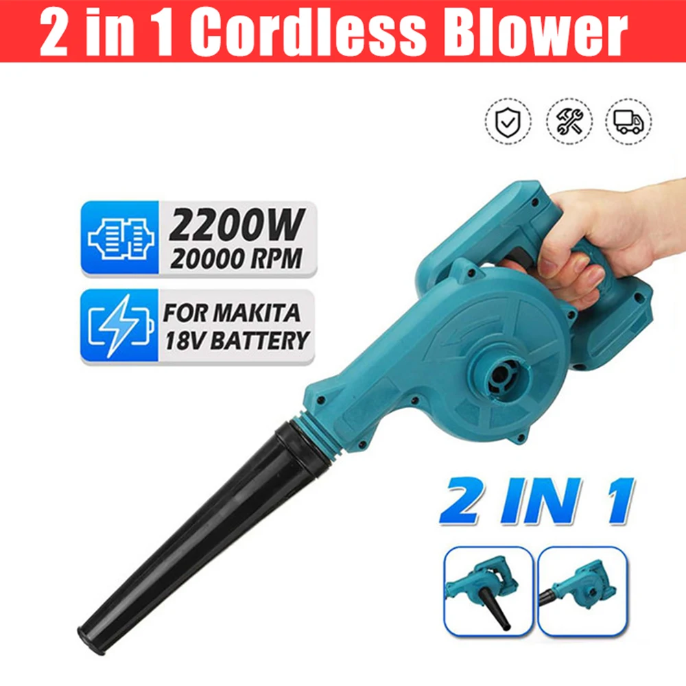 Беспроводной электрический воздушный компрессор и пылесос Betuyoo 2200 Вт с литий-ионной батареей Makita 18 В, совместимой