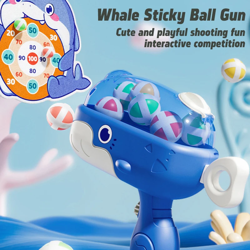 Nouveau pistolet à balle de baleine, balle collante, cible, jouets pour enfants, tir interactif personnel, jouets masculins et féminins
