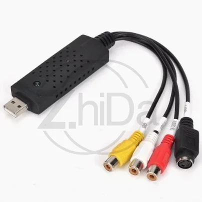 USB Single‑Channel AV Video Capture Card, CVBS Analog Signal Grabber for Security Camera TV Signal to PC Image Acquisition