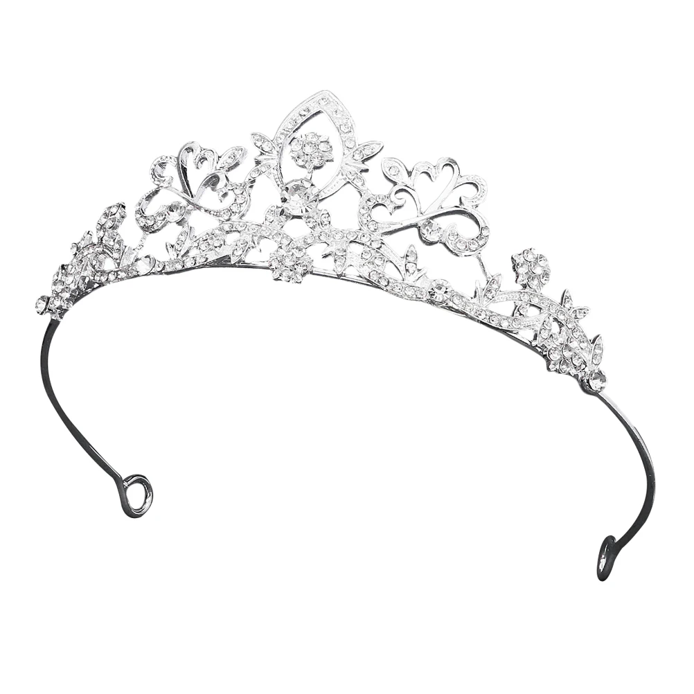 

Rhinestone Crown Bridal Headdress Elegant Alloy Tiara Retro Decor Hair Accessories for Party Prom Wedding Hairstyle Tool