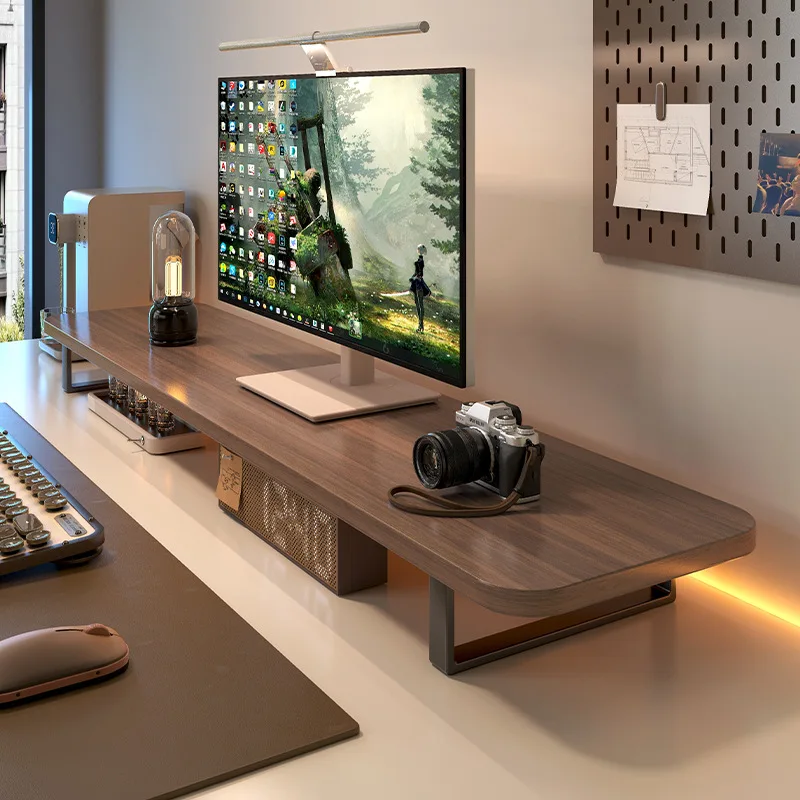 Creative Simplicity And Versatility Office Desktop Storage Rack Workstation Monitor Height Elevated Support  Load-bearing Shelf