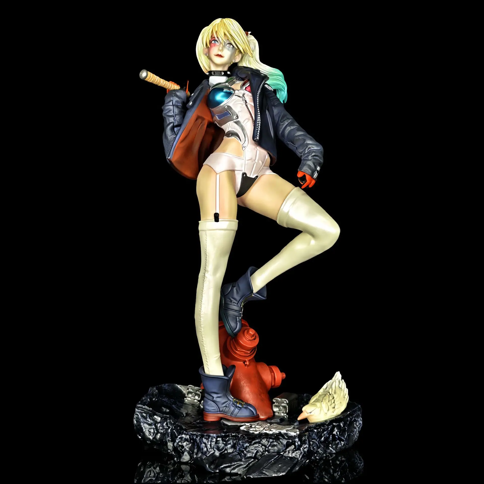 

Boxed 33CM New Anime EVA Asuka Langley Soryu COS Harley Quinn Kawaii Q version Figure PVC Model Toys Doll ornament Gifts