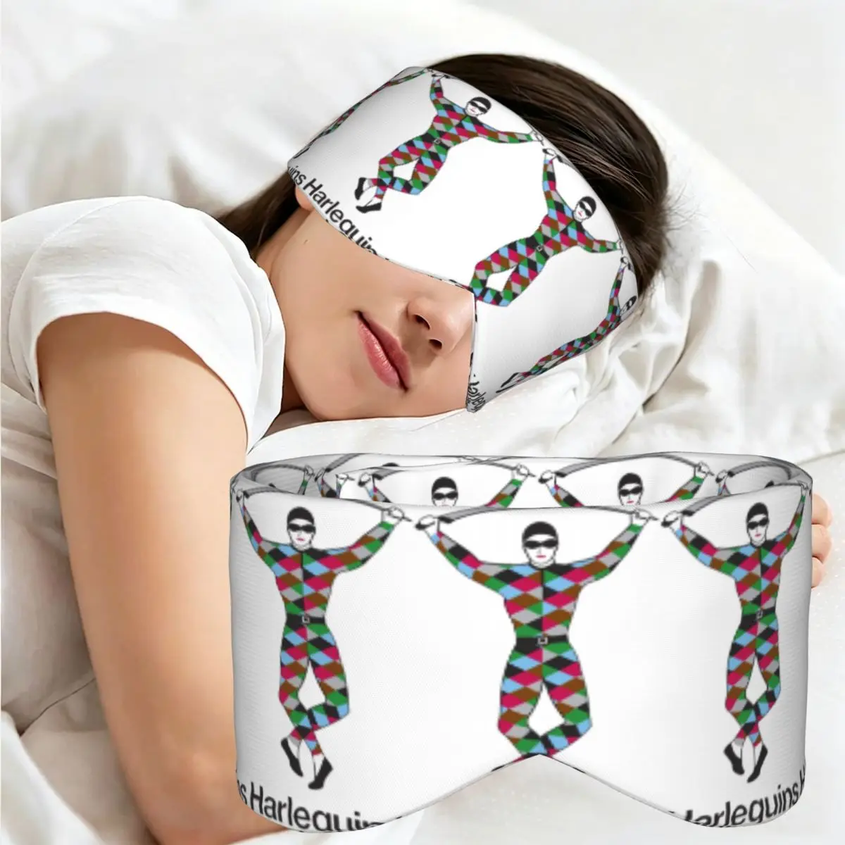 Harlequins-Merch sleep eye mask Light Blocking Portable Eye Cover for Girls Boys Home Sleeping Party Gift Eyeshade eyepatch view 2