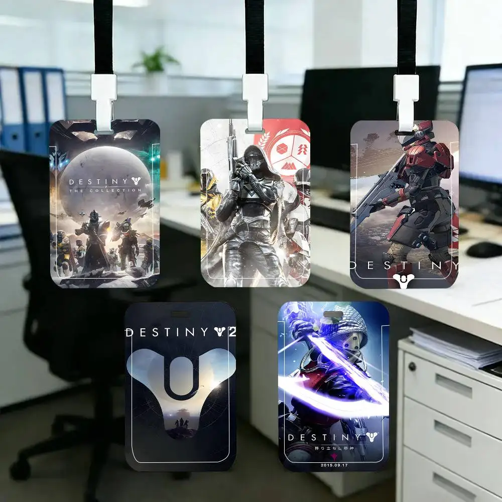 1 pièce Étui de protection pour cartes d'identité, cartes scolaires, cartes d'accès, cartes de transport et cartes repas, motif Destiny 2, à insertion facile