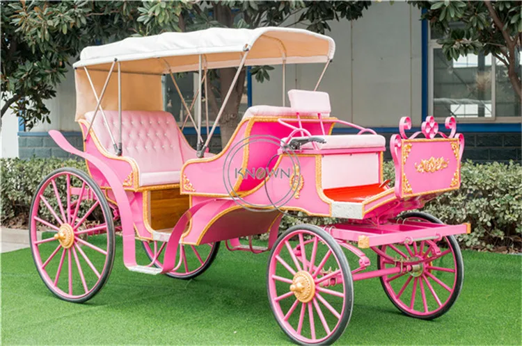 OEM 6 Passenger Wedding Horse Carriage Pink Electric Morden Vintage Outdoor Marathon Sightseeing Car