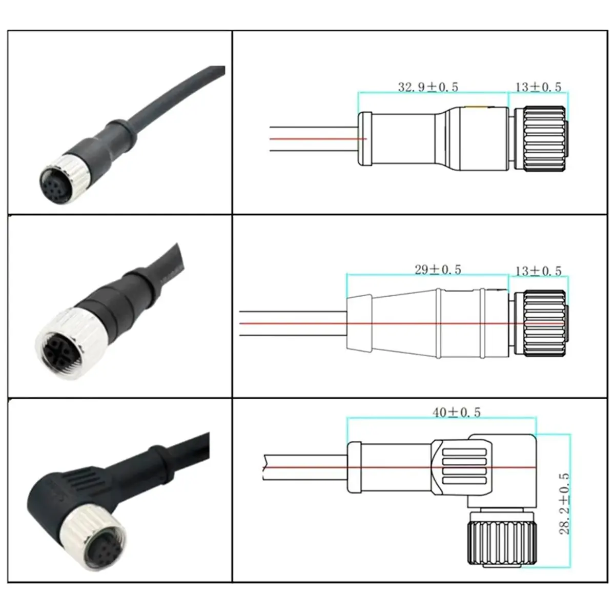 DT38 5m NMEA2000 5Pin Male to Female Extension Line Waterproof Aviation Plug Wire IP67 4A 60V Double Head Wired