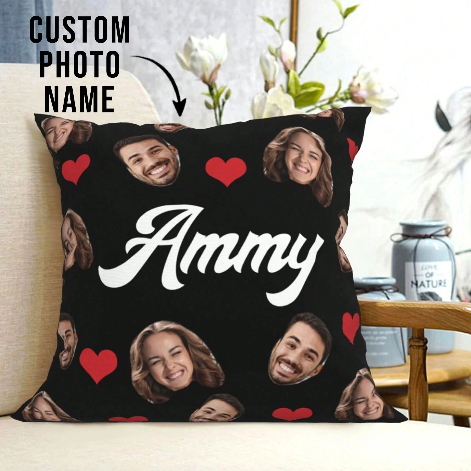 Customizable 1 Pc Pillowcase With photo name reative Funny Photo DIY Pillow Cover. Printed On One Side, Suitable For Family