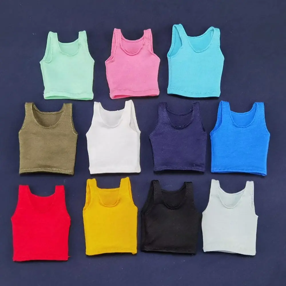 New 10 Colors 1/6 Miniature Vest Cloth 30cm Female Soldier Vest Round Neck T-shirt for For 12