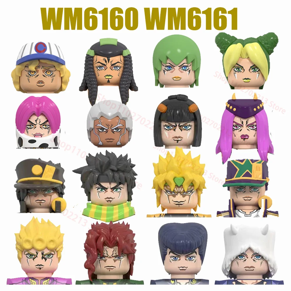 Buliding Blocks WM6160 WM6161 Hot Anime Mini Action Figures Heads Educational Kids Toys For Christmas Gifts WM2540 WM2541 WM2542