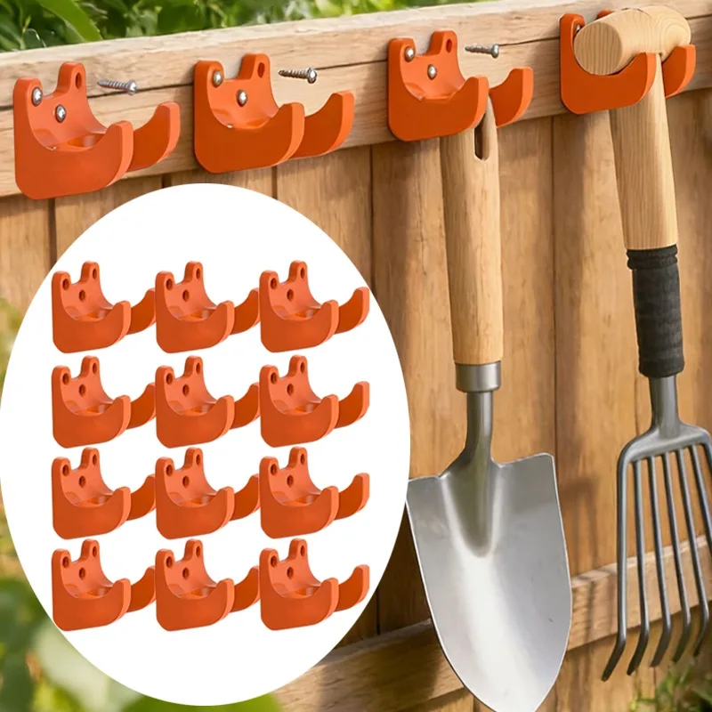 2-10PCS Heavy-Duty Garden Tool Rack Wall Mounted Hook Garage Storage Organizer Hanger for Rake Shovels Brooms Workshop Brackets