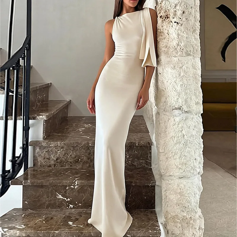 Summer Elegant Solid Bodycon Midi Dress Dresses French Style Slim Fit Pencil Skirt Jumpsuit Playsuit Matching Set