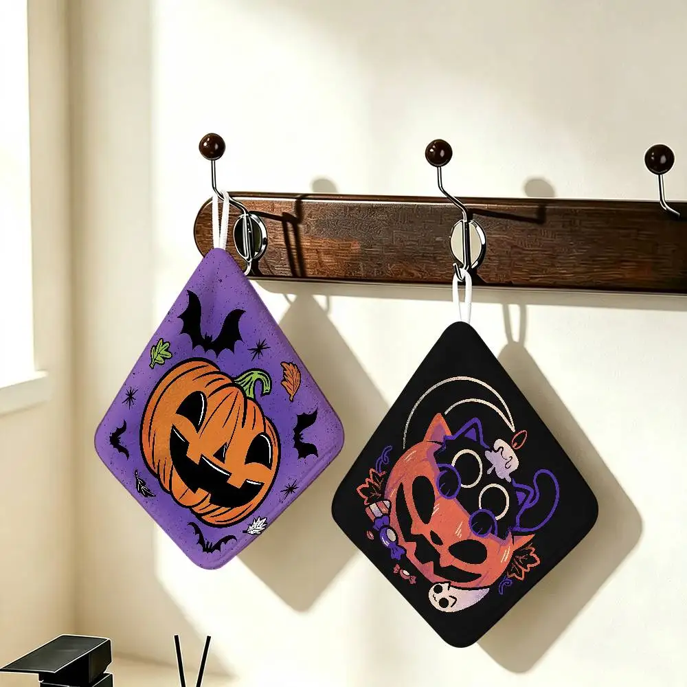 Halloween Themed Wear Resistant Hand Hanging Kitchen Towel,Polyester Cotton Material, Wiping Towel For Home