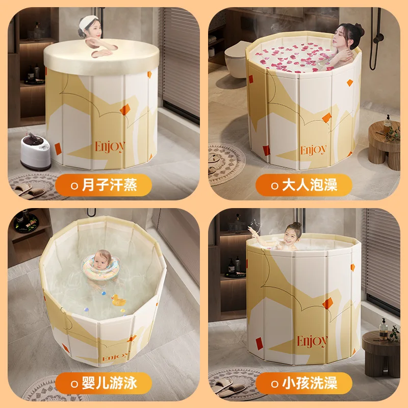

WW bath bucket adult folding bucket children can sit bath tub swimming bucket adult