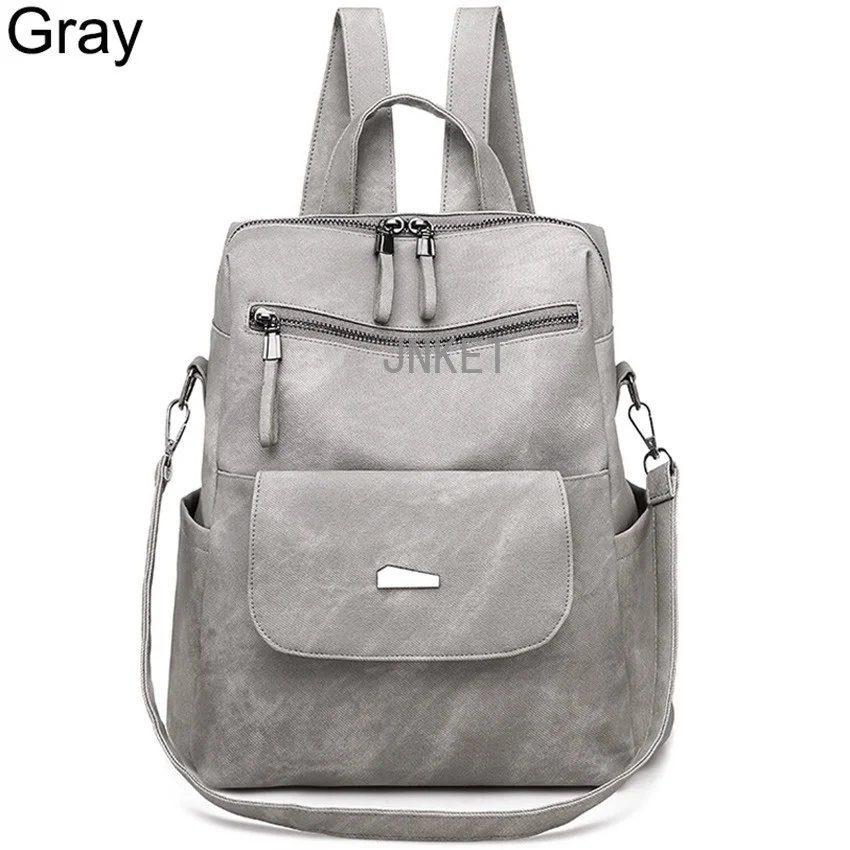 Fashion Women PU Leather Large Capacity Backpack Casual Shoulder Bag Travel Backpacks