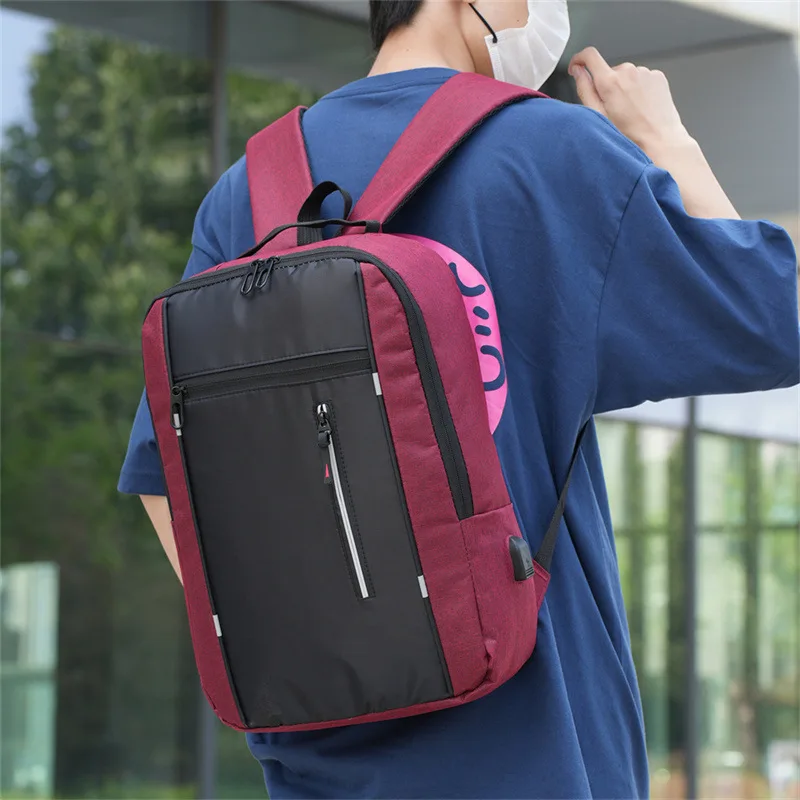 Fashion Business Laptop Backpack Large Capacity Shockproof Computer Bag Casual Office Travel Shoulder Bag for Work USB Durable