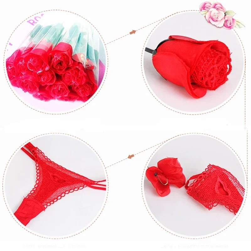 ملابس داخلية مثيرة للسيدات على شكل زهرة الورد ملابس داخلية لطيفة على شكل حرف g ملابس للكبار ملابس للكبار لعب الأدوار ألعاب جنسية يمزح للأزواج #4